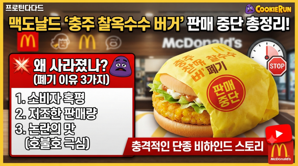 맥도날드 옥수수버거 폐기 이유, 충주 찰옥수수 버거 판매중단 총정리