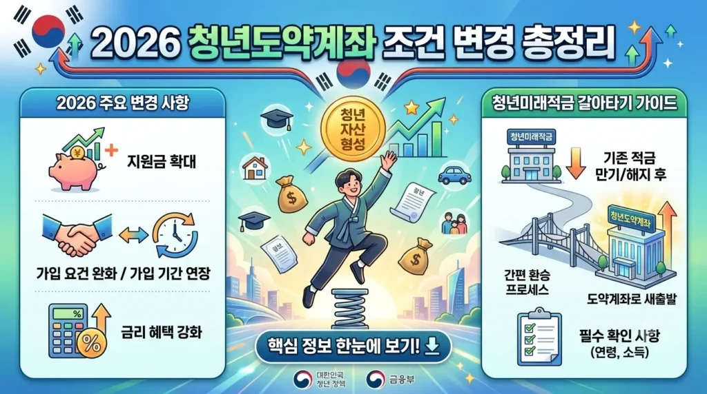 청년도약계좌 조건 변경 2026 총정리  청년미래적금 갈아타기