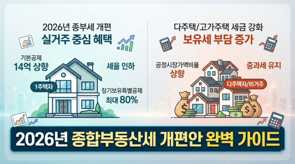 2026년 종합부동산세 개편안 핵심 정리 1주택자 기준 및 세금 변화 완벽 가이드