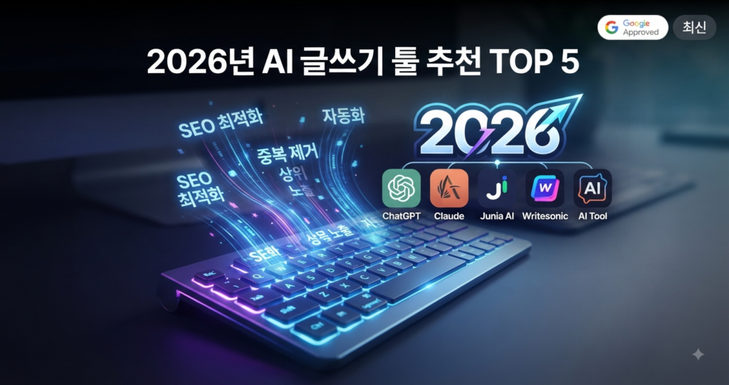 2026년 최신 AI 글쓰기 툴 추천 TOP 5 비교 구글 상위 노출 블로그 자동화 솔루션