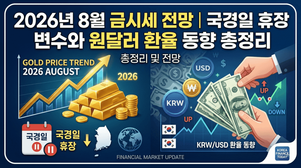 2026년 8월 금시세 전망｜국경일 휴장 변수와 원달러 환율