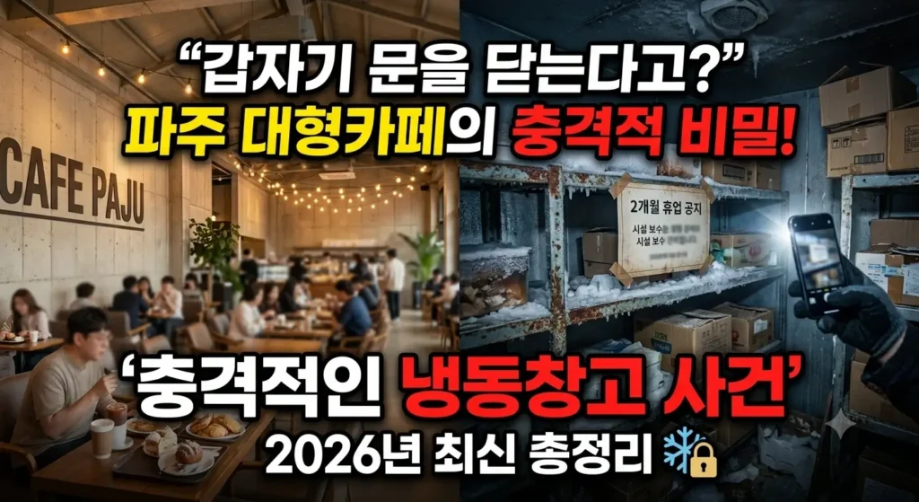  2026년 파주 대형카페 냉동창고 사건의 전말과 갑작스러운 휴업 논란 총정리 