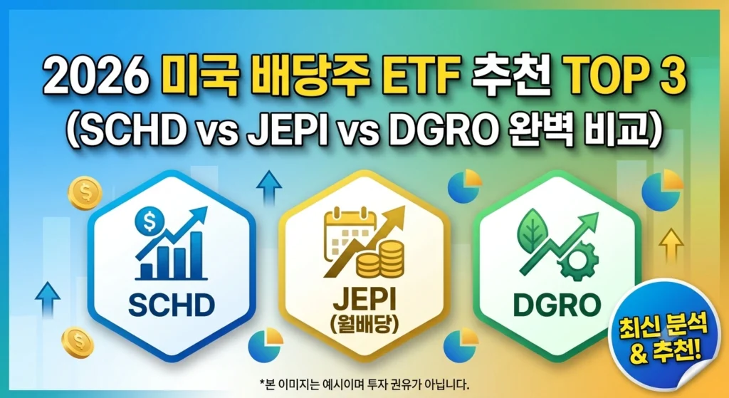 2026 미국 배당주 ETF 추천 TOP 3 완벽 비교 (SCHD, JEPI, DGRO 분석)
