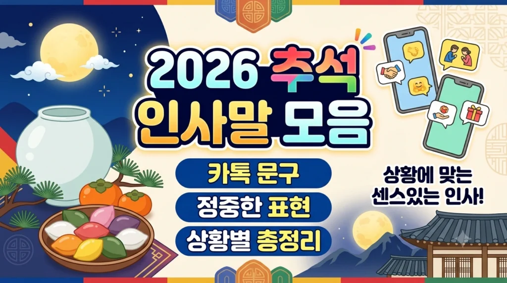 2026 추석 인사말 모음 카톡 문구·정중한 표현까지 상황별 총정리