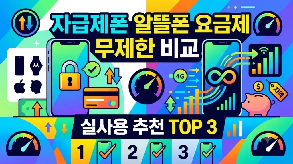 자급제폰 알뜰폰 요금제 무제한 비교, 실사용 기준 추천 TOP 3