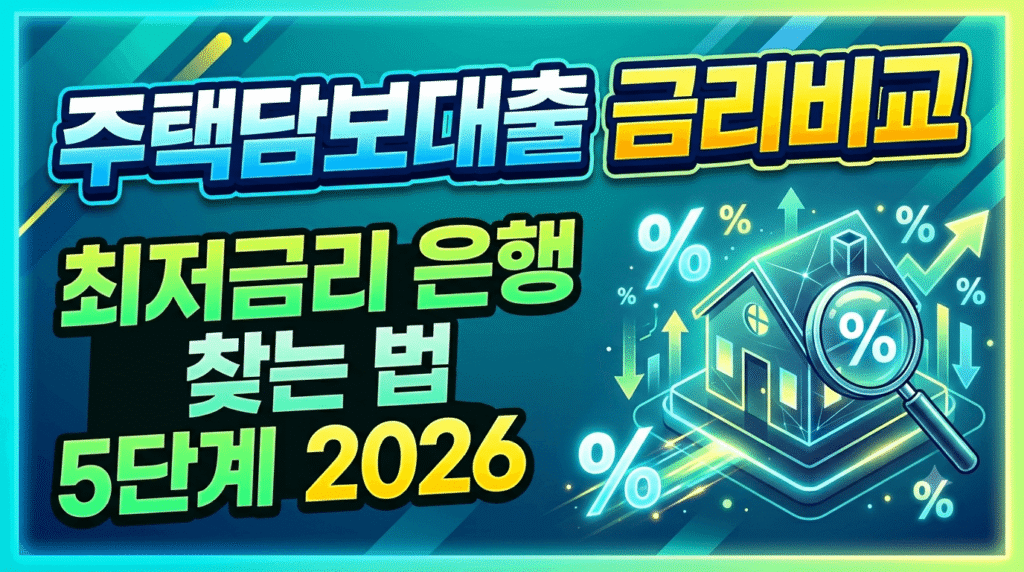 주택담보대출 금리비교, 최저금리 은행 찾는 법 5단계 2026