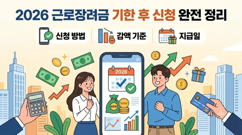 2026 근로장려금 기한 후 신청 방법 및 감액 기준, 지급일 정리